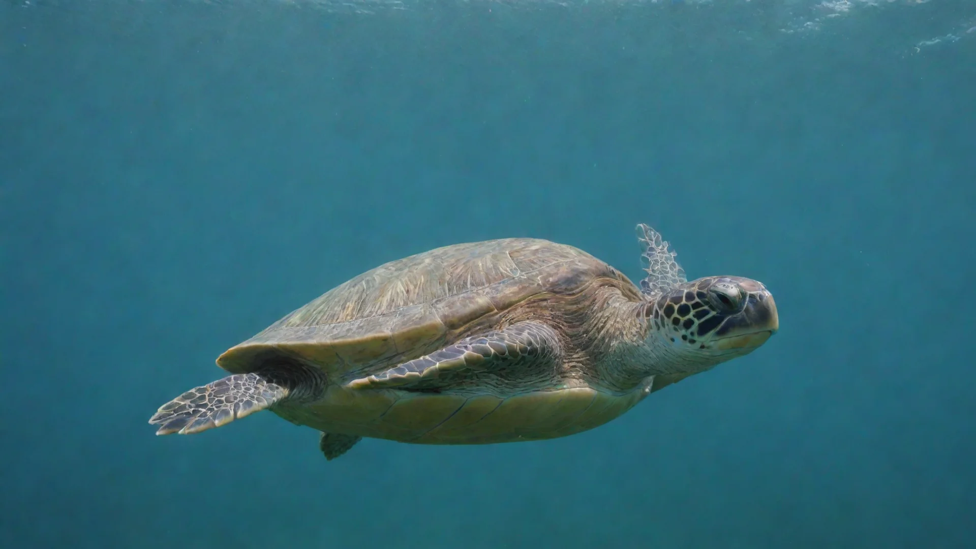 aiamazing turtle swims through the air awesome portrait 2 wide