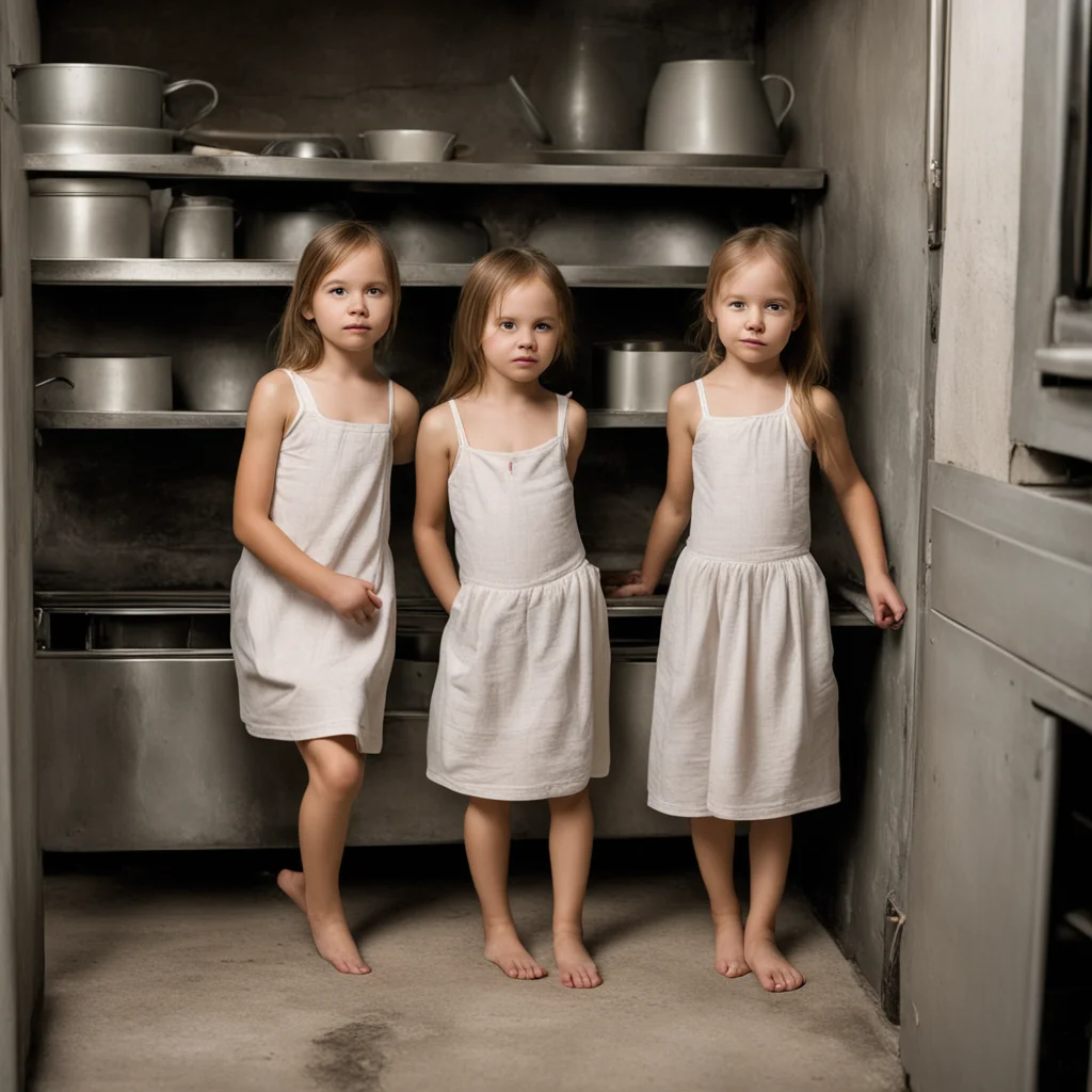 amazing two barefoot girls inside a oven  awesome portrait 2