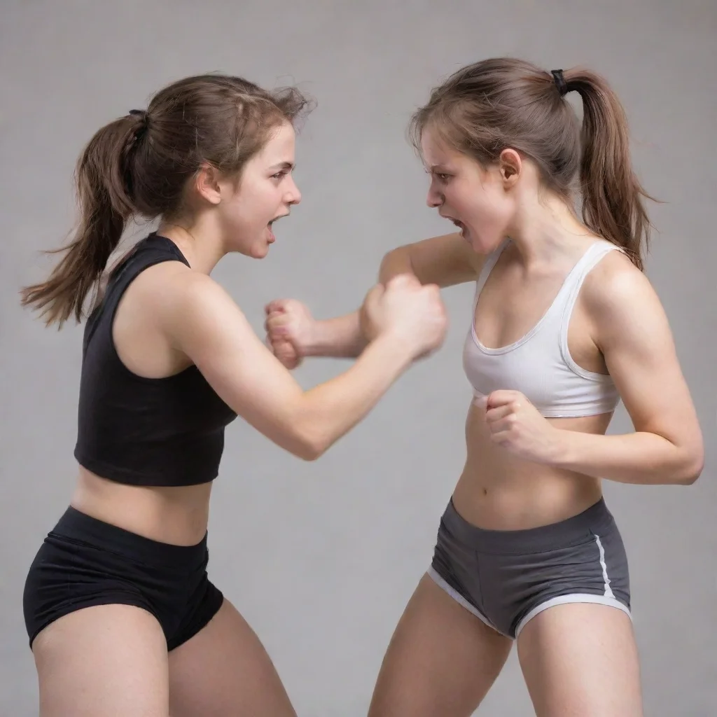 aiamazing two girls fighting awesome portrait 2