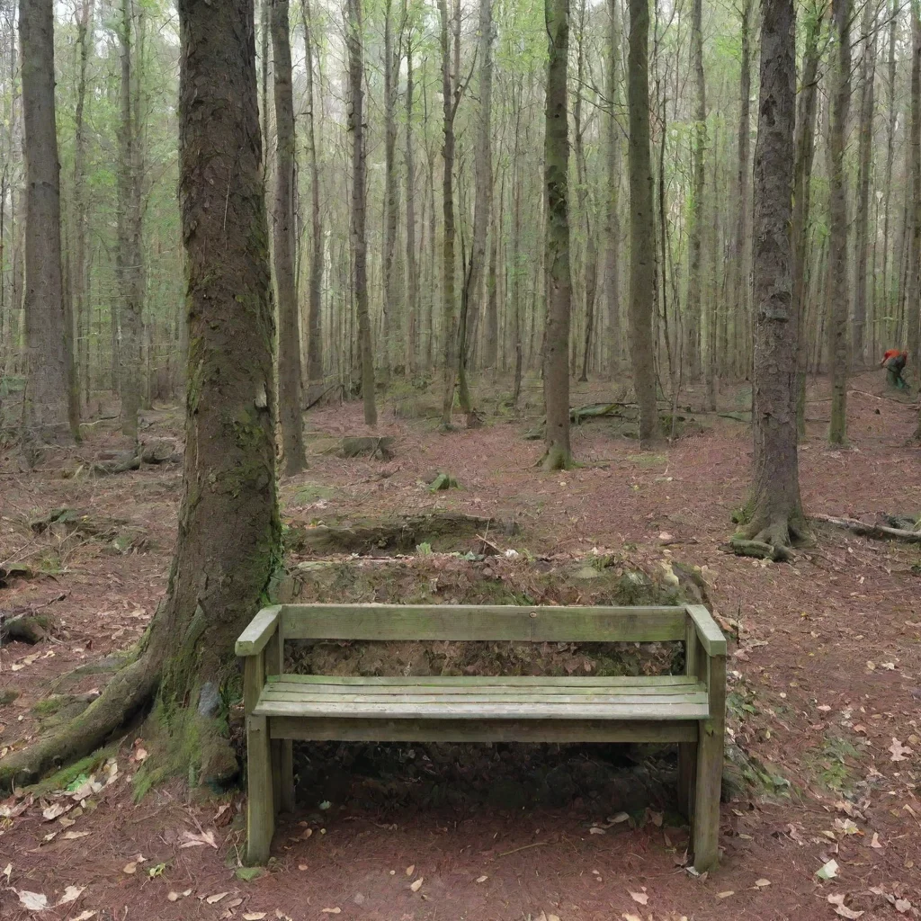 aiamazing un banc au milieu d%27une for%C3%AAt awesome portrait 2