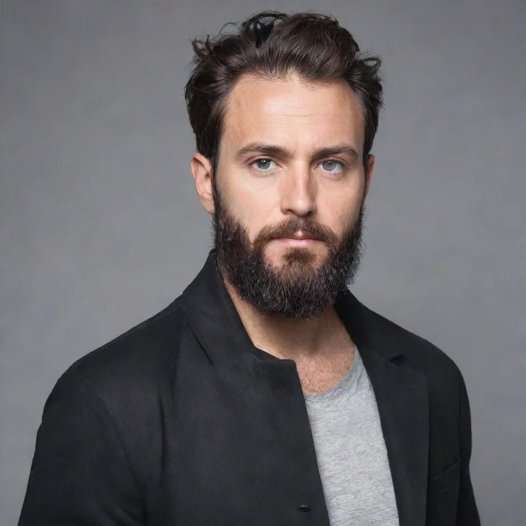 aiamazing un homme d%27environ 35 ans%2C avec une longue veste noire avec un peu de barbe et des cheveux mi longs awesome portrait 2
