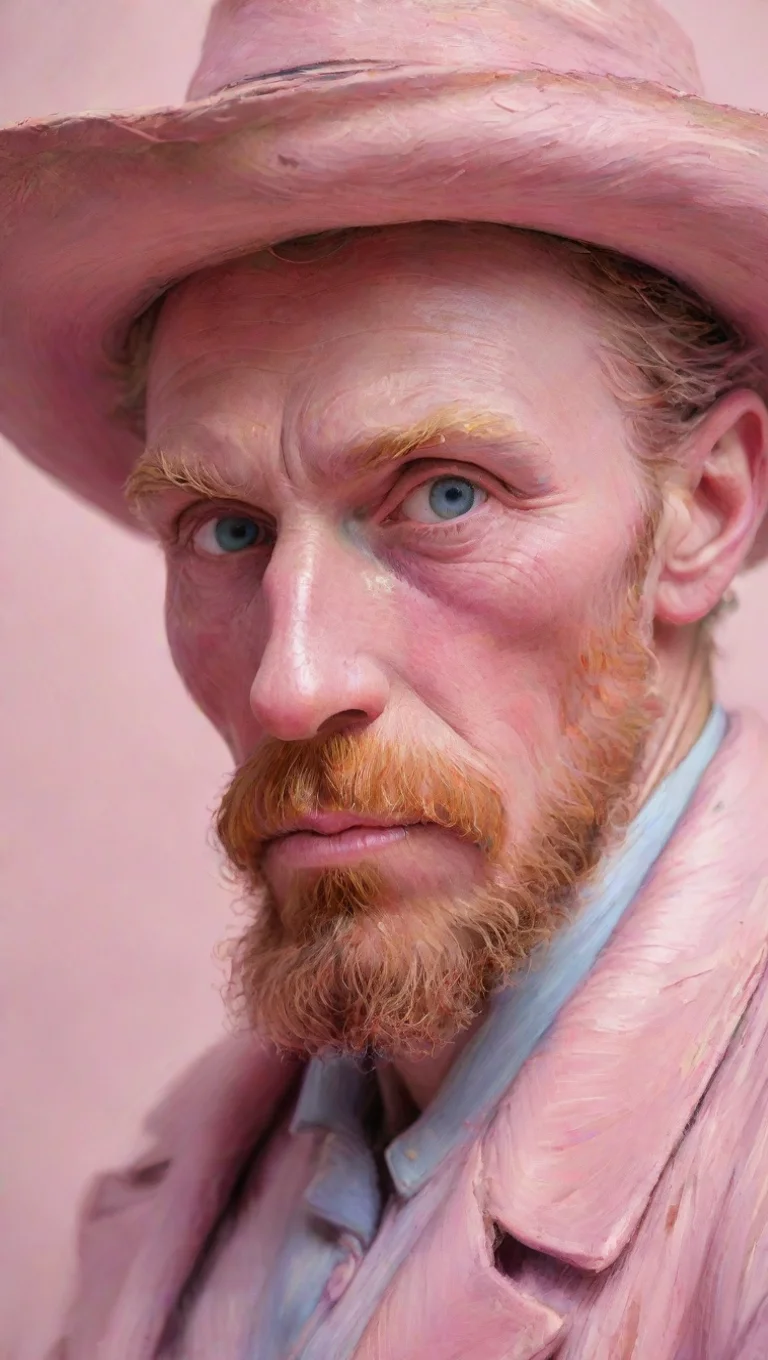 aiamazing van gogh pink colour pastel artistic western man close up hd character awesome portrait 2 tall