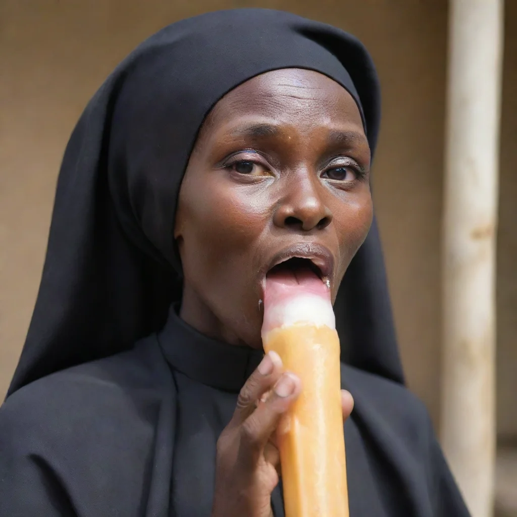 aiamazing very skinny mature african nun%2C mouth filled by icepop%2C icepop going into her mouth awesome portrait 2