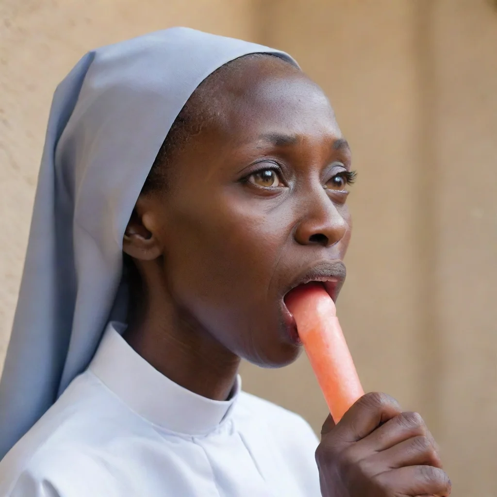 aiamazing very skinny mature african nun%2C mouth filled by icepop awesome portrait 2