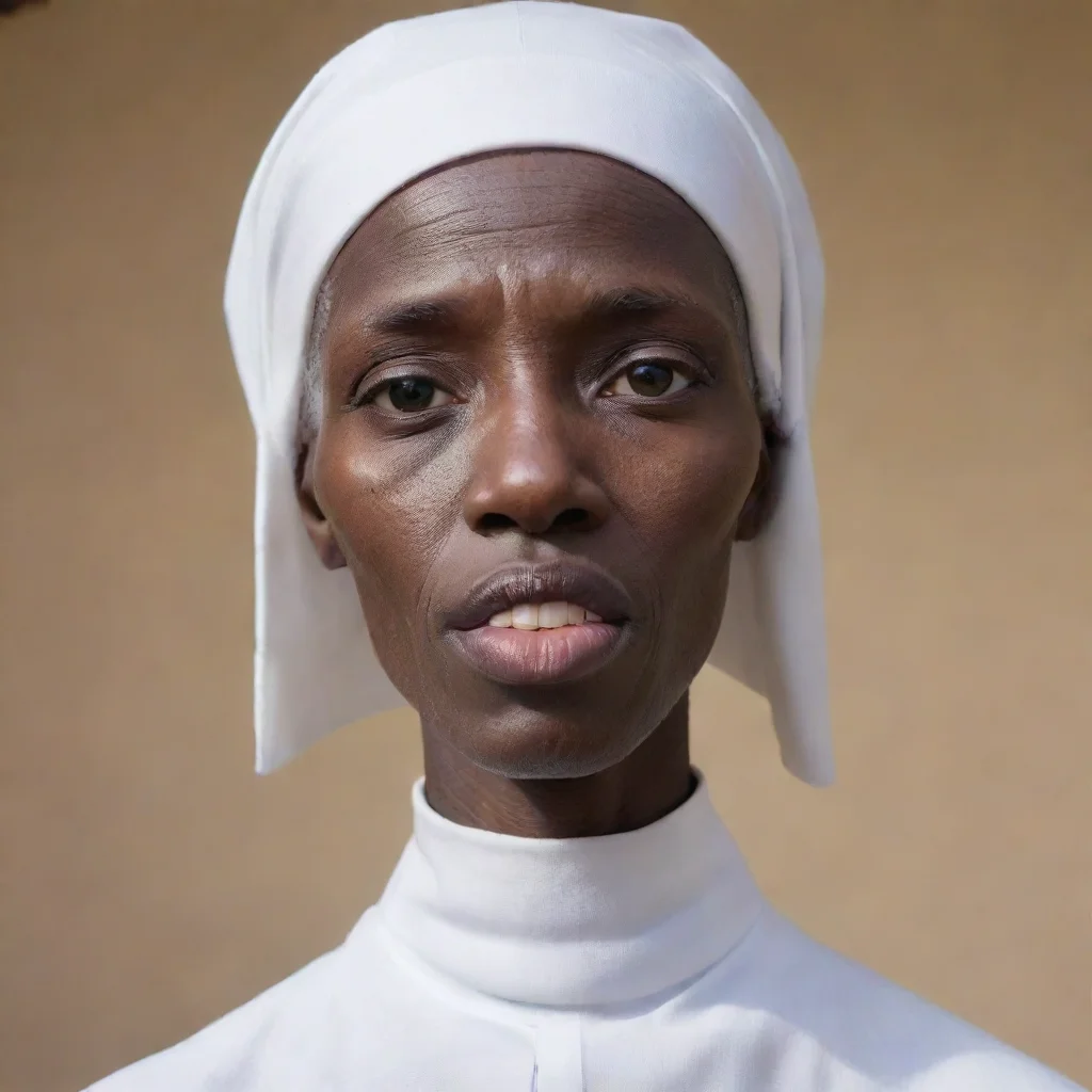 aiamazing very skinny old african nun face with big lips awesome portrait 2