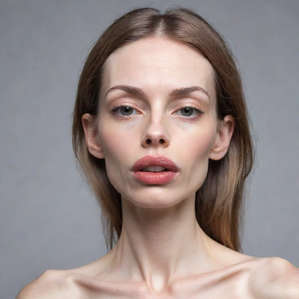 amazing very skinny woman with bevelled lips awesome portrait 2
