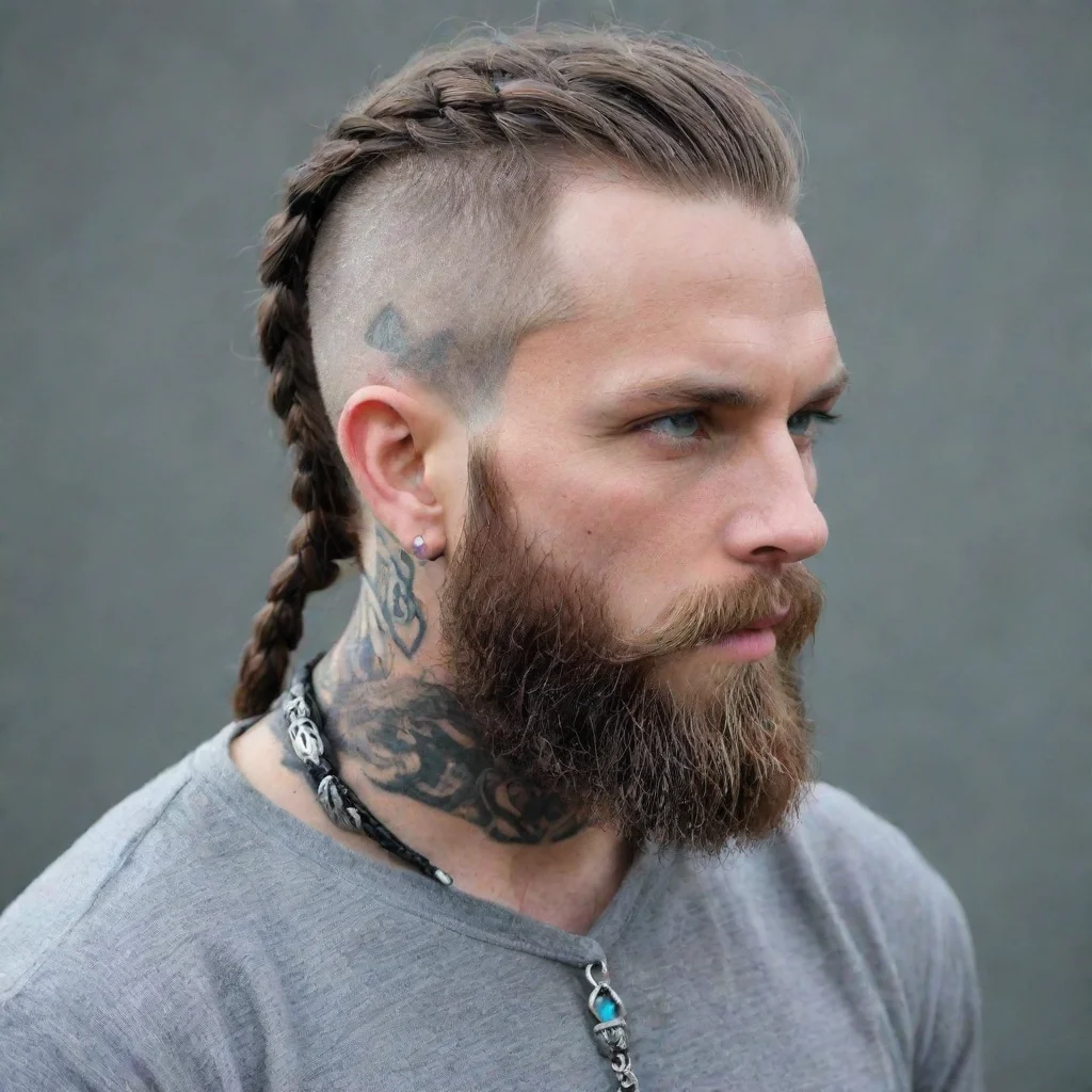 aiamazing viking braided beard braided hair beard beads dragon tattoo awesome portrait 2