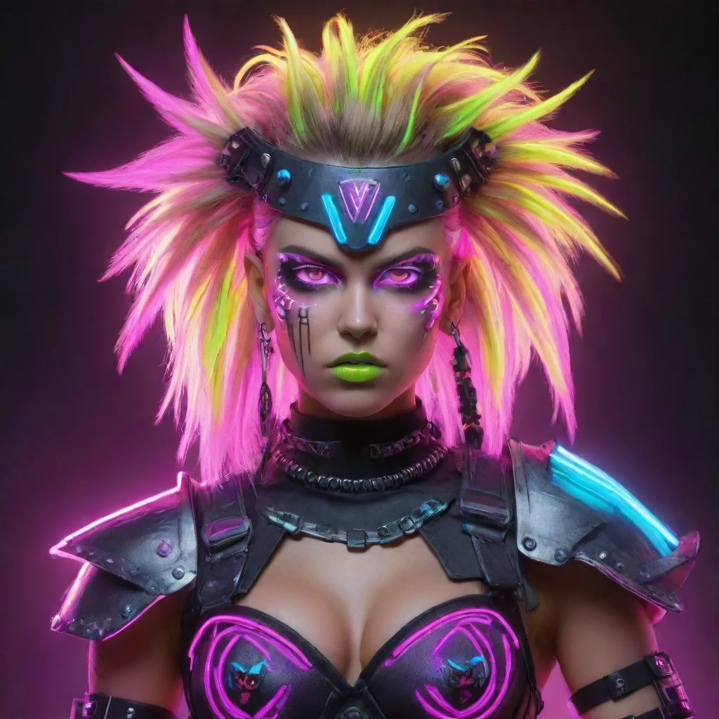 aiamazing warrior neon punk awesome portrait 2
