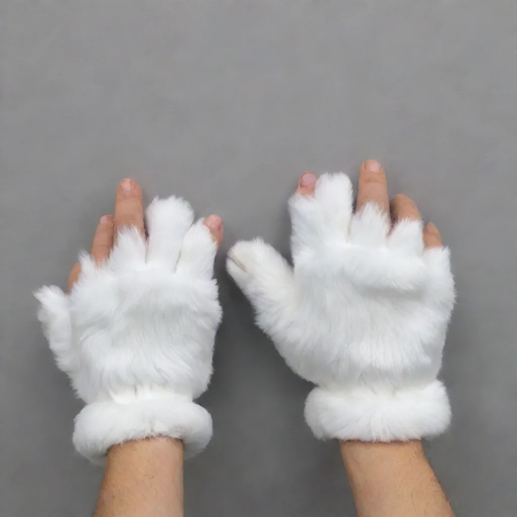 aiamazing white furred fursuit hand paws awesome portrait 2