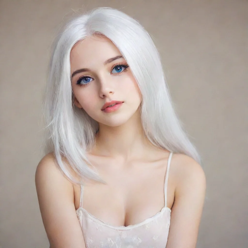 aiamazing white hair girl%2C cute awesome portrait 2