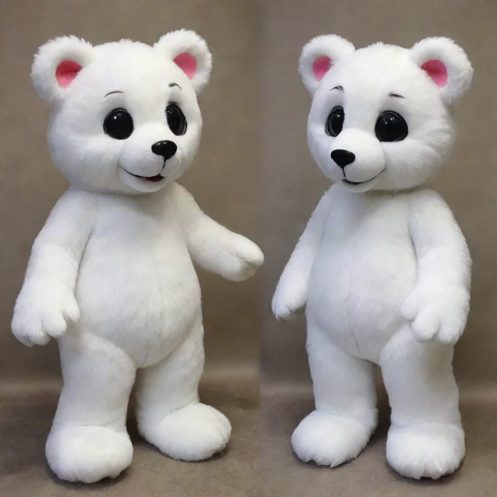 aiamazing white teddy bear fursuit awesome portrait 2