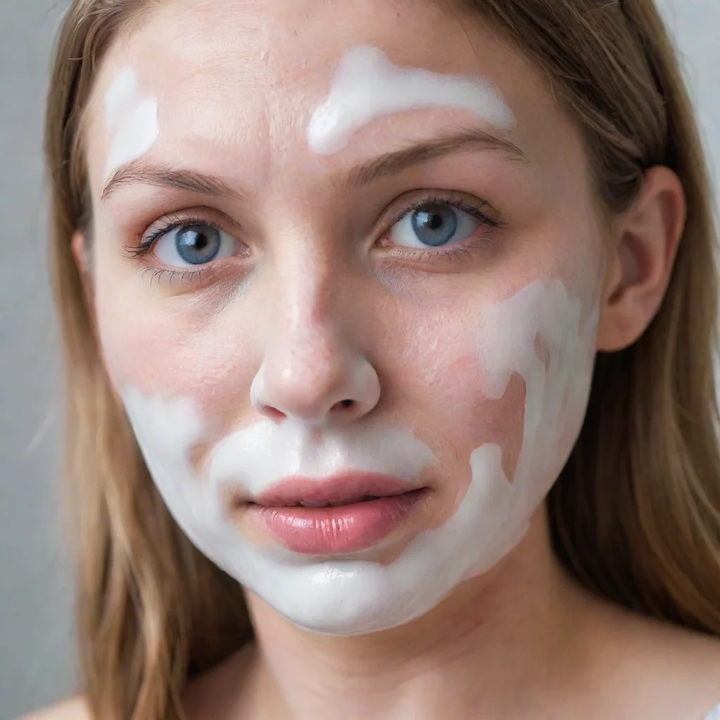 aiamazing woman upset to have white slime on her face awesome portrait 2