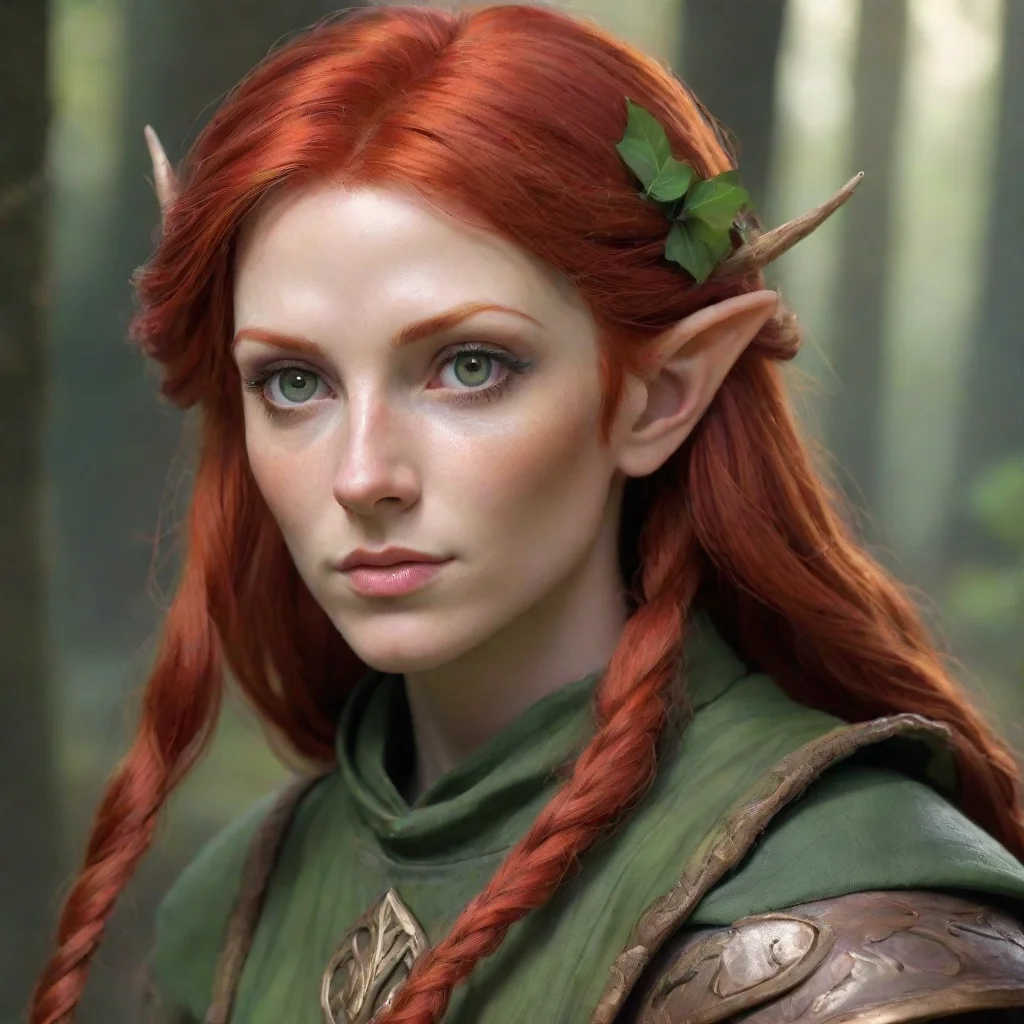 amazing wood elf portrait cleric red hair awesome portrait 2