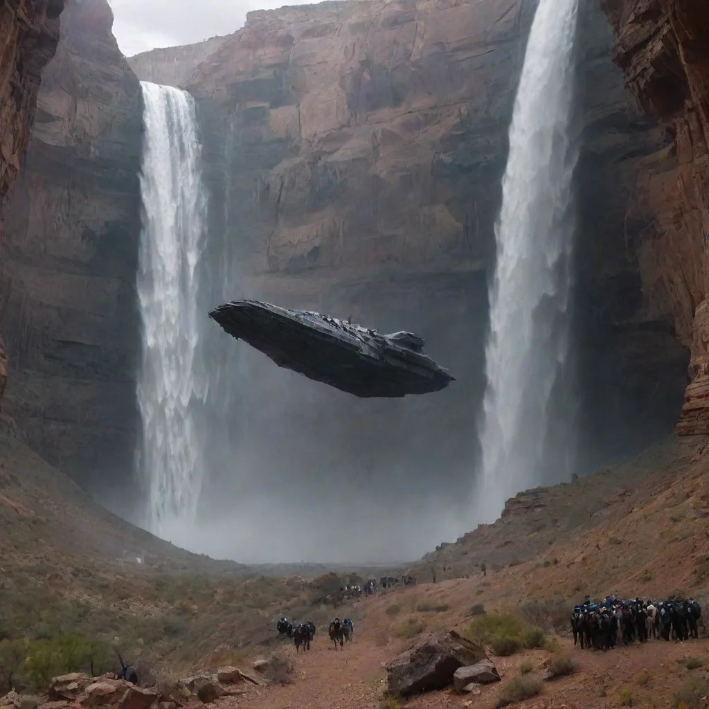 aiamazing wreckage of engineers juggernaut spaceship from prometheus film in grand canyon1 majestic waterfall03 flocks of birds02  awesome portrait 2