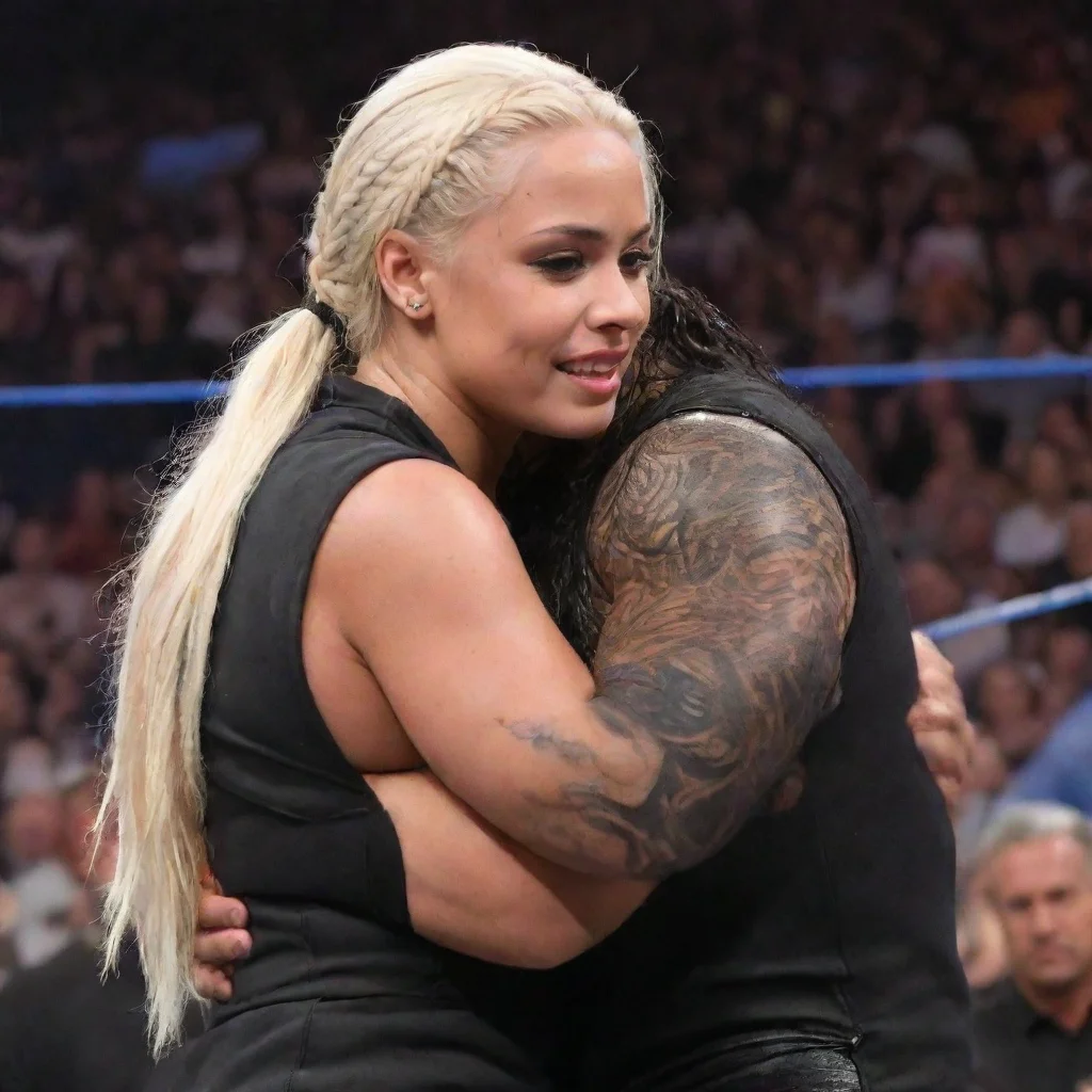 aiamazing wwe superstar liv morgan hugging roman reigns awesome portrait 2