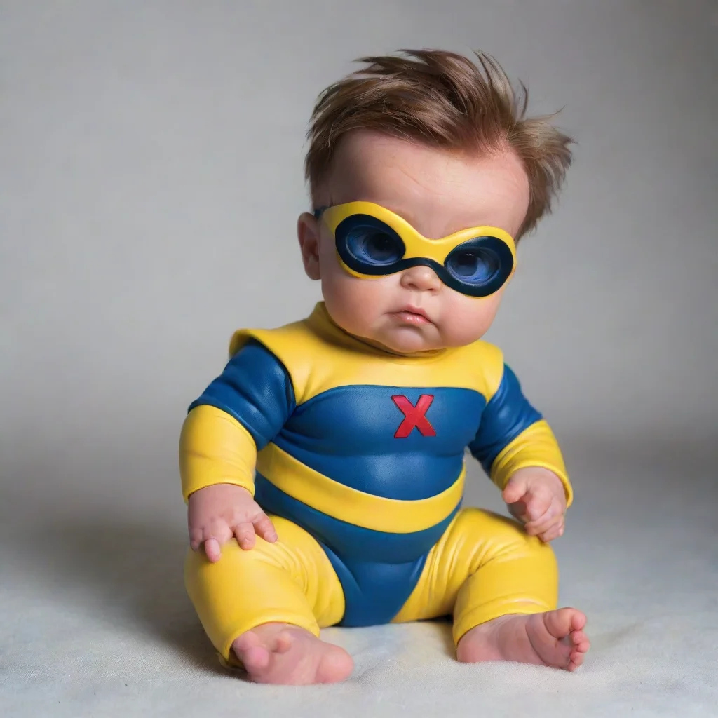 aiamazing x men cyclops as a baby with 1991 costume awesome portrait 2