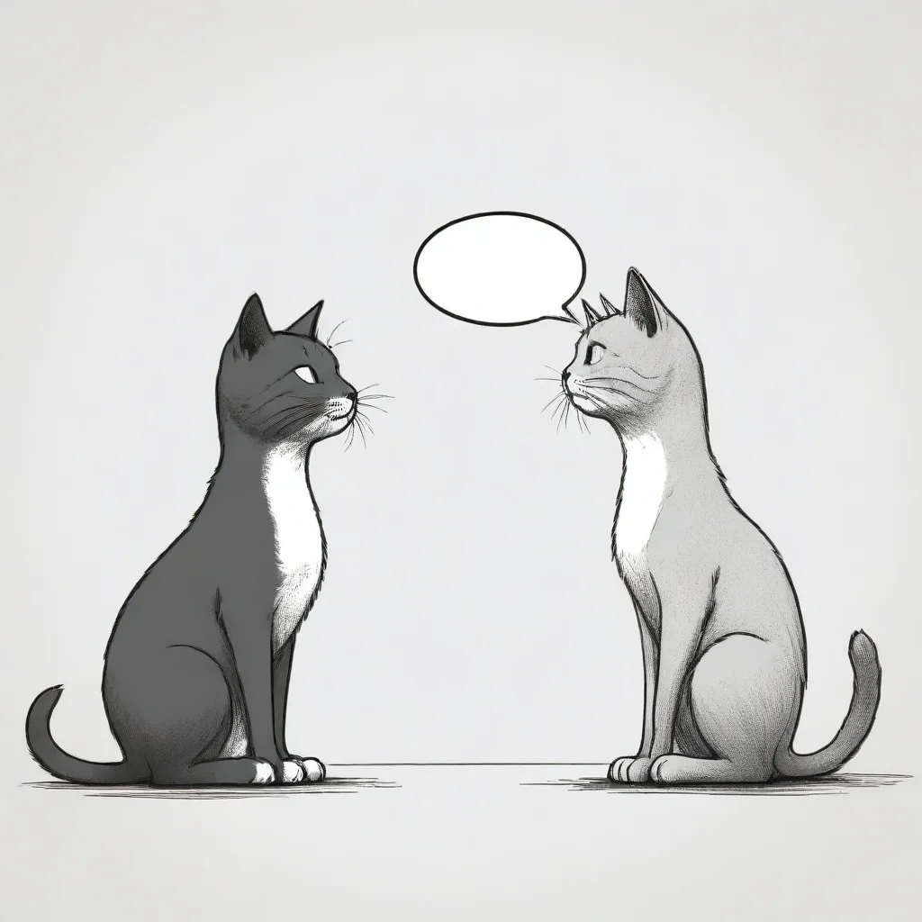 amazing xkcd style illustration of two cats talking to each other. awesome portrait 2
