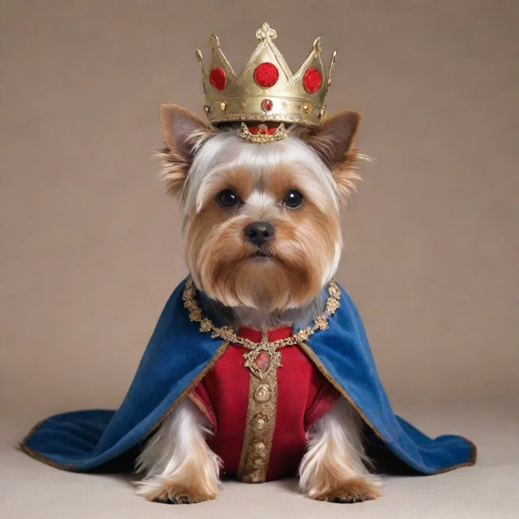 aiamazing yorkshire terrier dressed as a medieval king awesome portrait 2