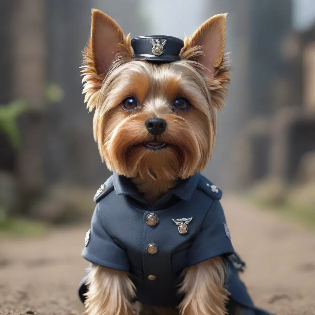 aiamazing yorkshire terrier trooper staring directly into the camera in focus concept art ultra detailed trending on artstation 35mm awesome portrait 2