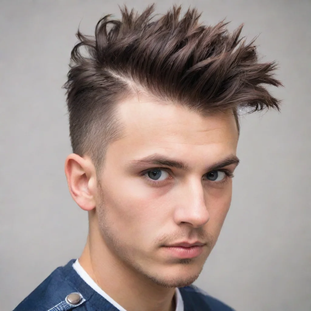amazing young male short mohawk hair awesome portrait 2