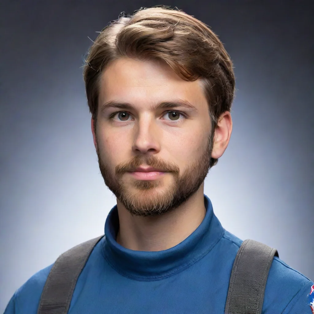 aiamazing young male space pilot%2C with light brown hair and a beard awesome portrait 2