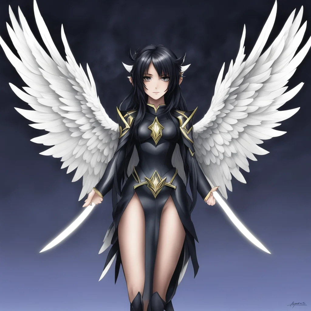 amazing yugioh angel with black wings awesome portrait 2