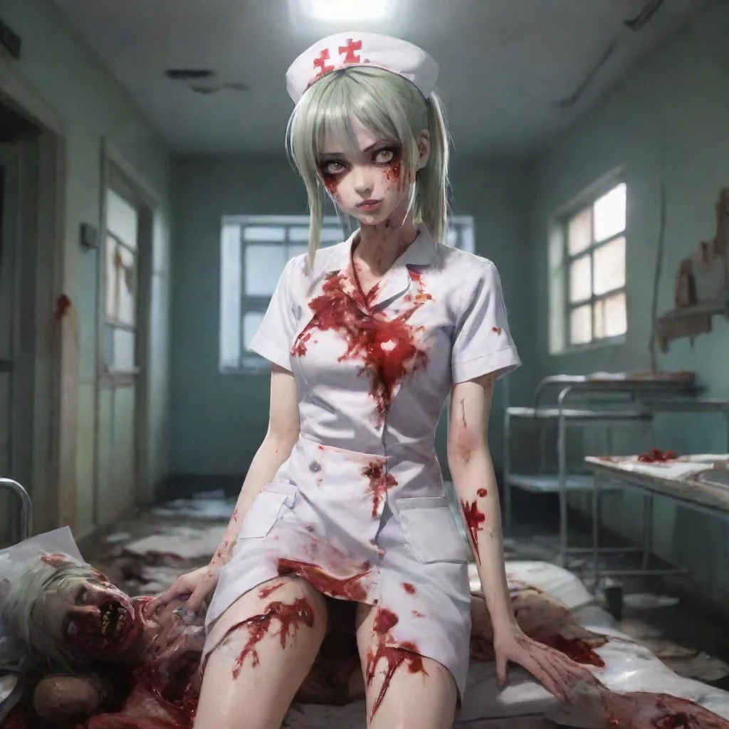 aiamazing zombie nurse gory anime in a ruined hospital awesome portrait 2