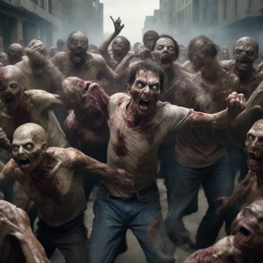 aiamazing zombies attacking and going crazy awesome portrait 2