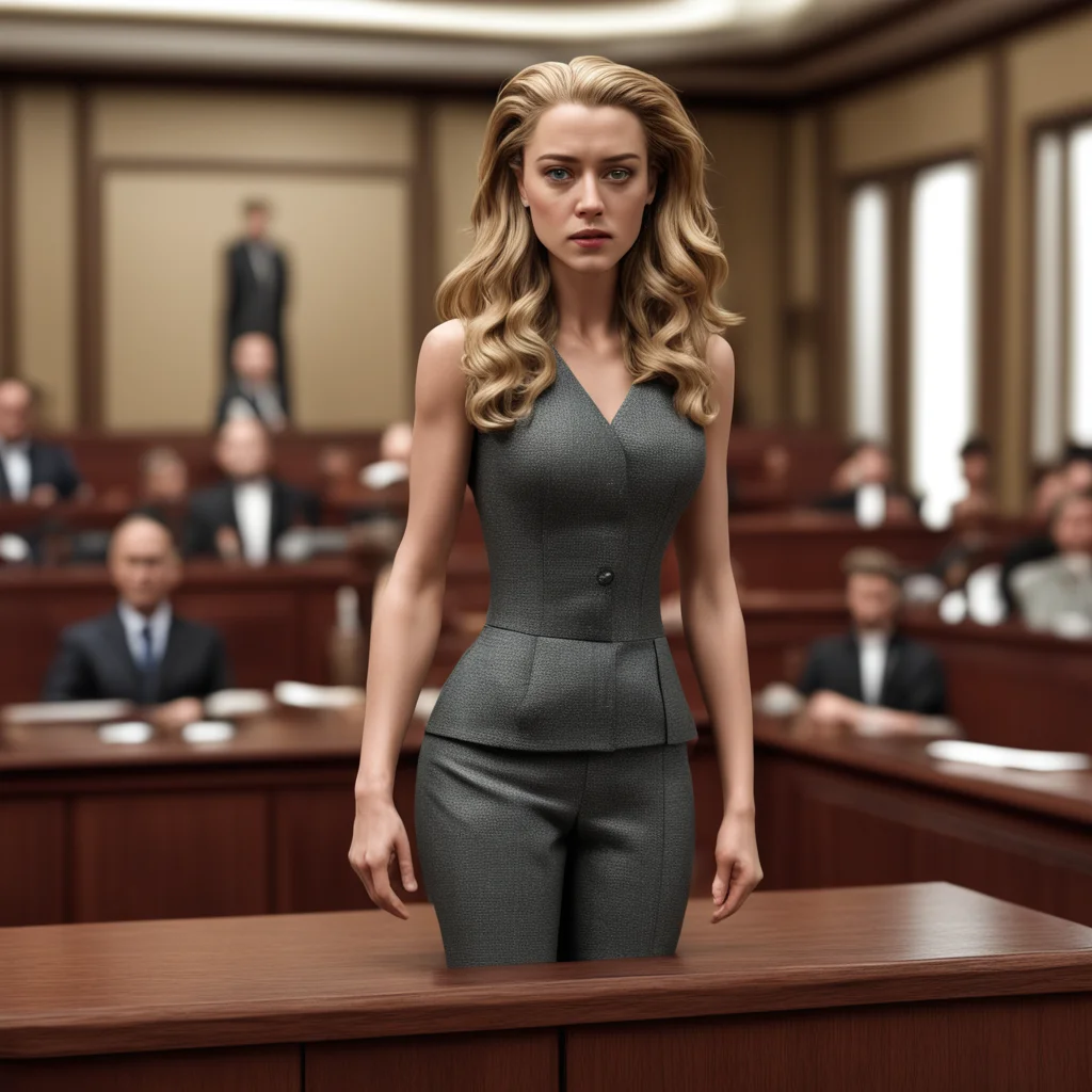 amber heard action figure in court room angrt photorealistic play set wide shot high detailed weathered slightly dirty p