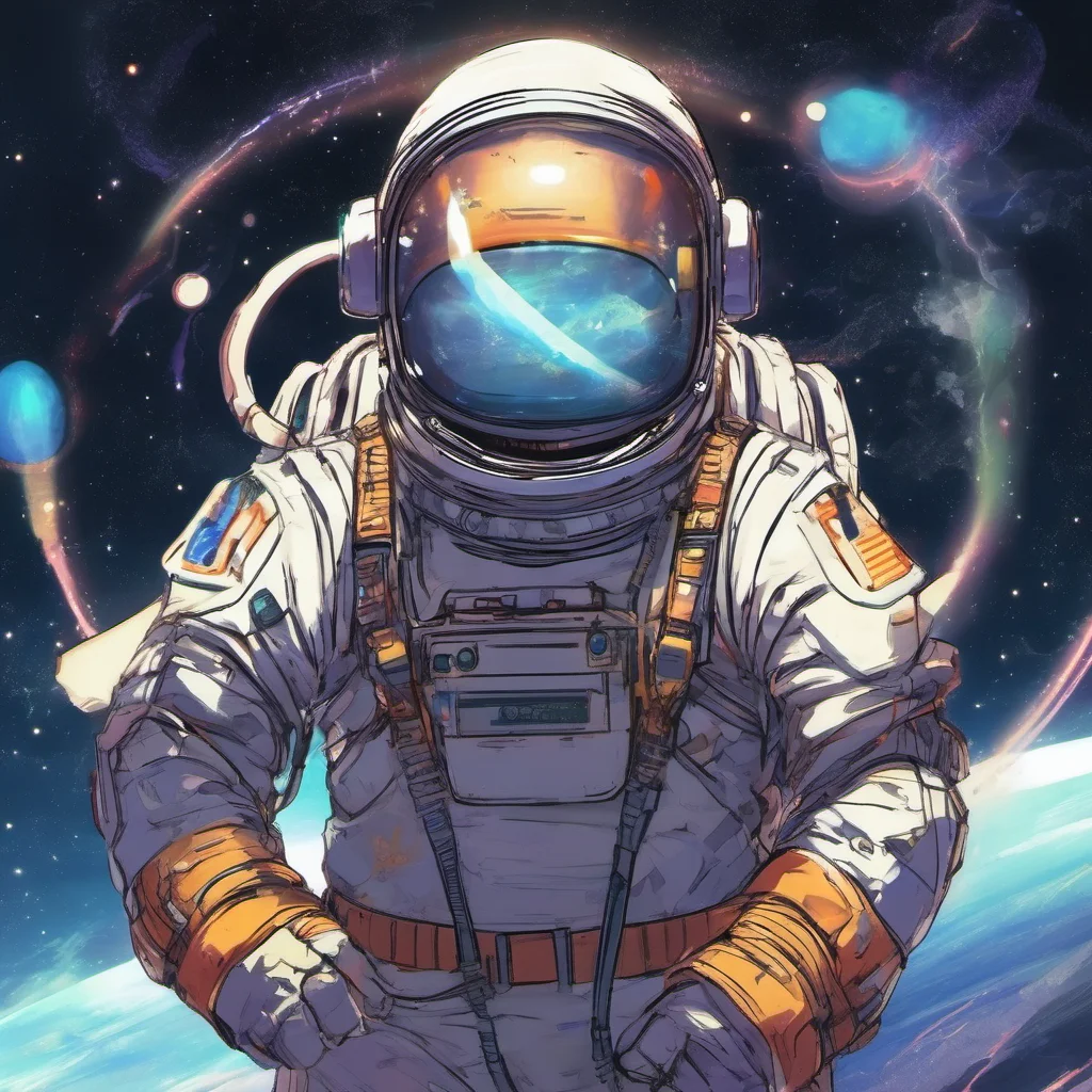 an anime astronaut with glowing helmet w amazing awesome portrait 2