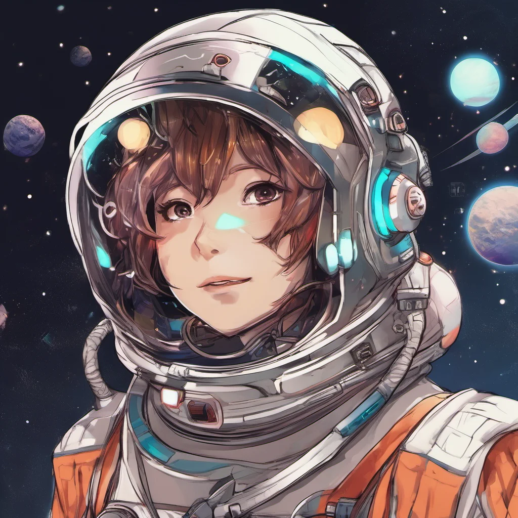 an anime astronaut with glowing helmet w good looking trending fantastic 1