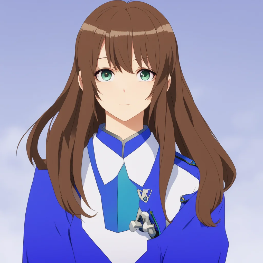 aian anime woman with long brown hair in a blue lock uniform  good looking trending fantastic 1
