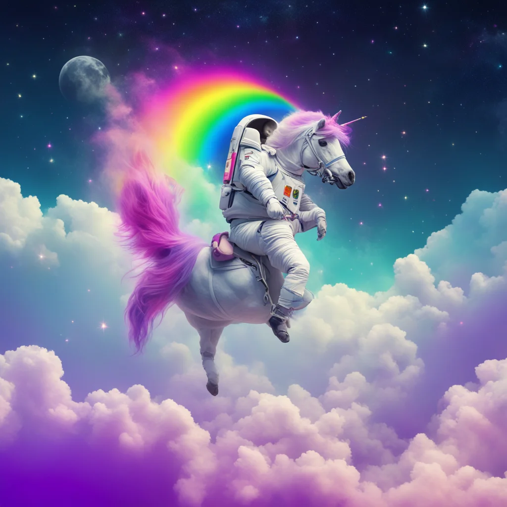 an astronaut riding a rainbow unicorn%2C cinematic%2C dramatic