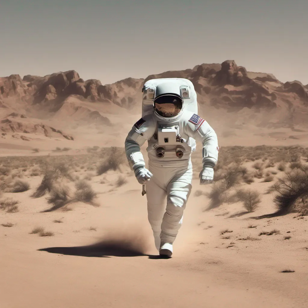 an astronaut running in desert  good looking trending fantastic 1