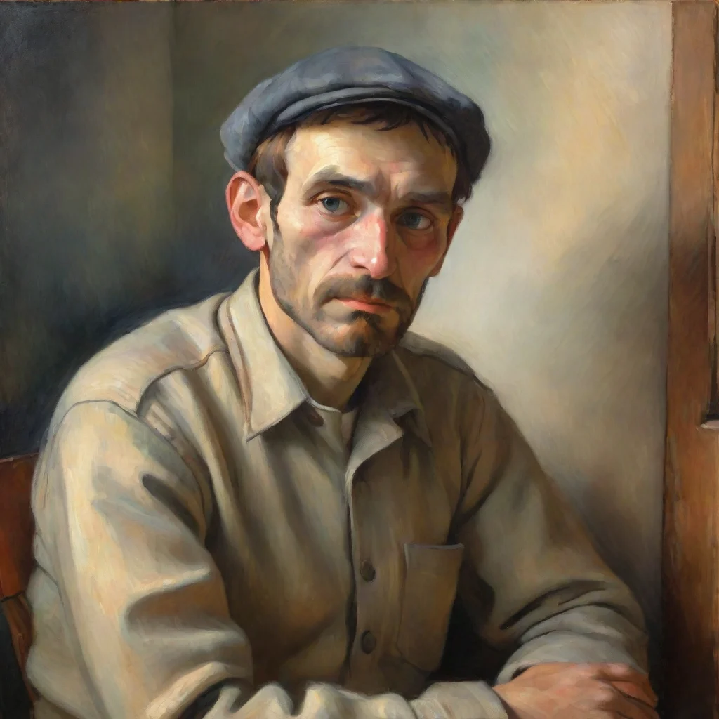 aian image of a a person a waiting%2C soft light%2C detailed%2C realistic%2C in style of paul cezanne.