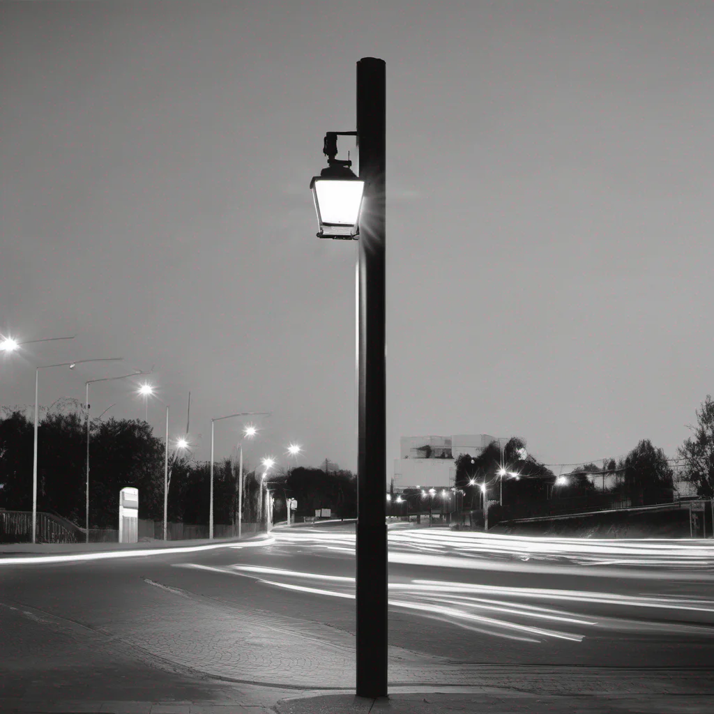 an image of a photograph of a street lighting luminaire installed on a pole in the center