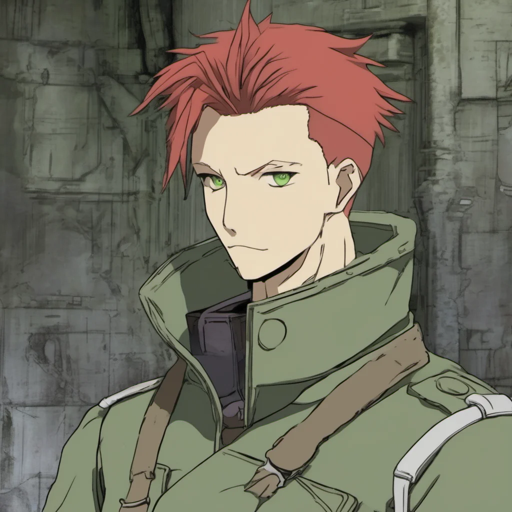 aian soldier from the army of amestris%2C in the universe of fullmetal alchemist brotherhood by hiromu arakawa%2C with red short hair and green eyes good looking trending fantastic 1