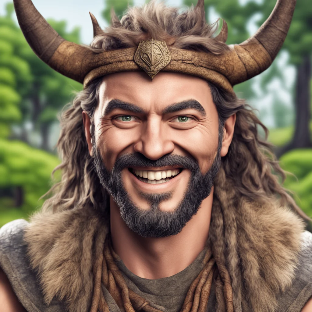 ancient pagan warrior taking selfie smiling happy nature realistic face only  amazing awesome portrait 2