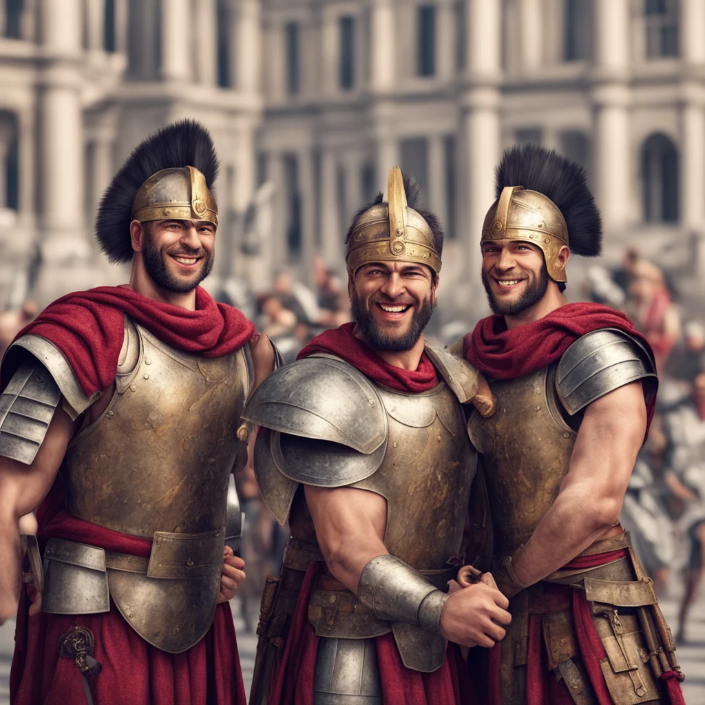 ancient roman warriors taking selfie smiling happy city realistic  amazing awesome portrait 2