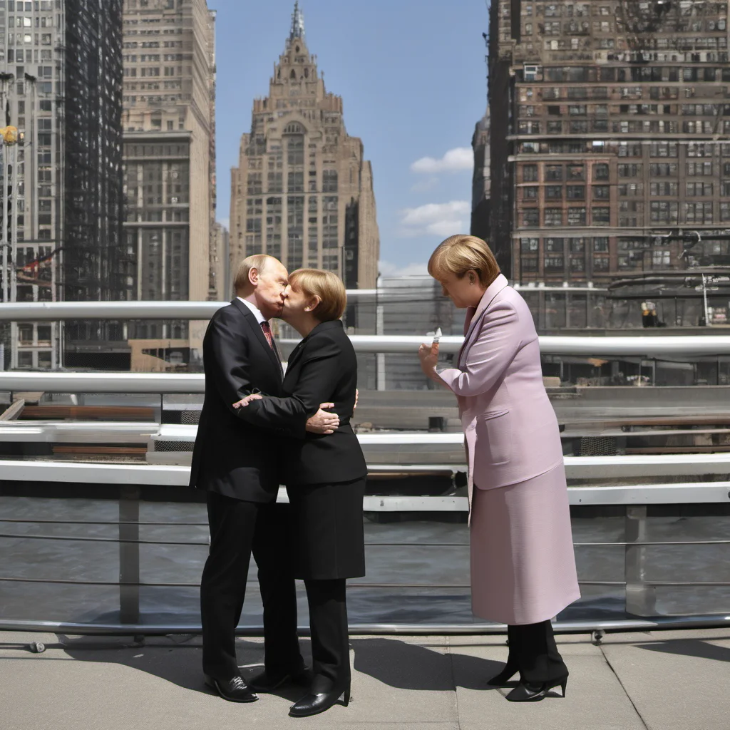 aiangela merkel kissing putin in new york amazing awesome portrait 2