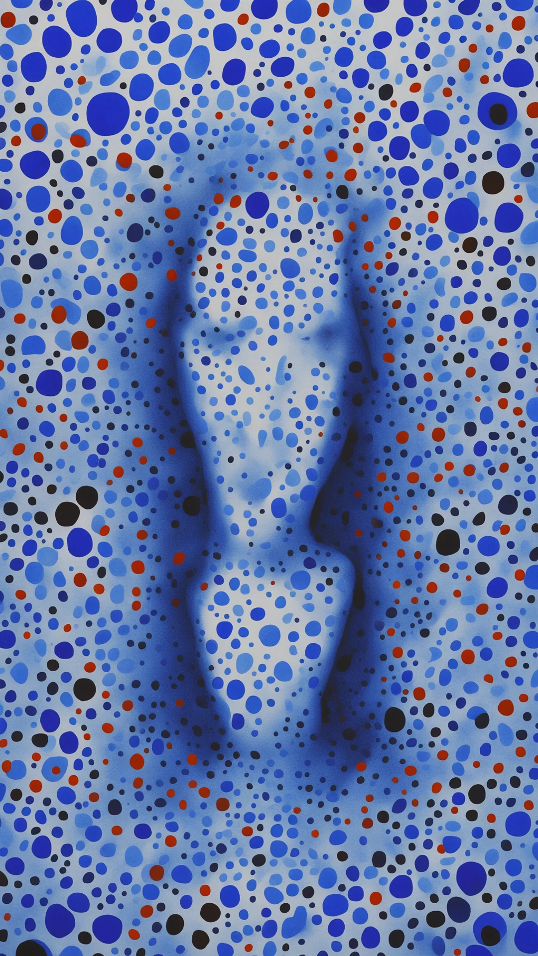 aiangst and distress in blue tones yayoi kusama style good looking trending fantastic 1 tall