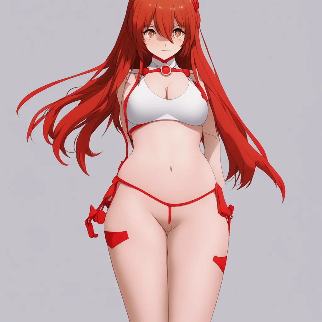 aianime%2C asuka langely with a thin waist and a big round%2Ctaut belly%2C feminine confident engaging wow artstation art 3