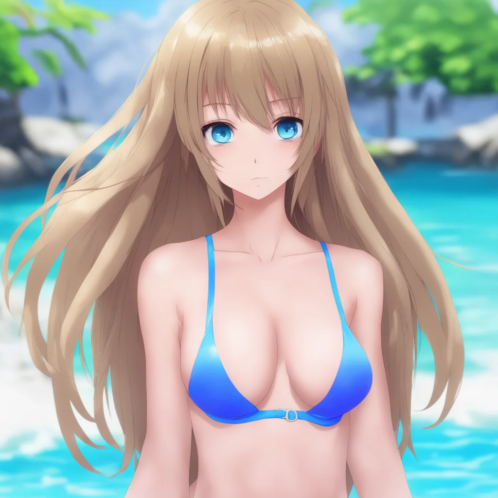 aianime%2C long hair%2C blue eyes%2C bikini.