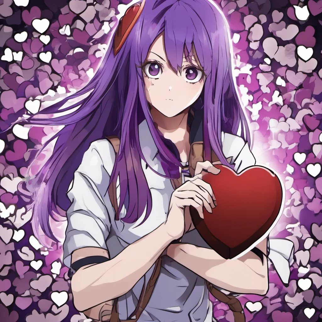 aianime%2C marin kitagawa%2C purple eyes%2C purple hair%2C my hero academia%2C heart background amazing awesome portrait 2