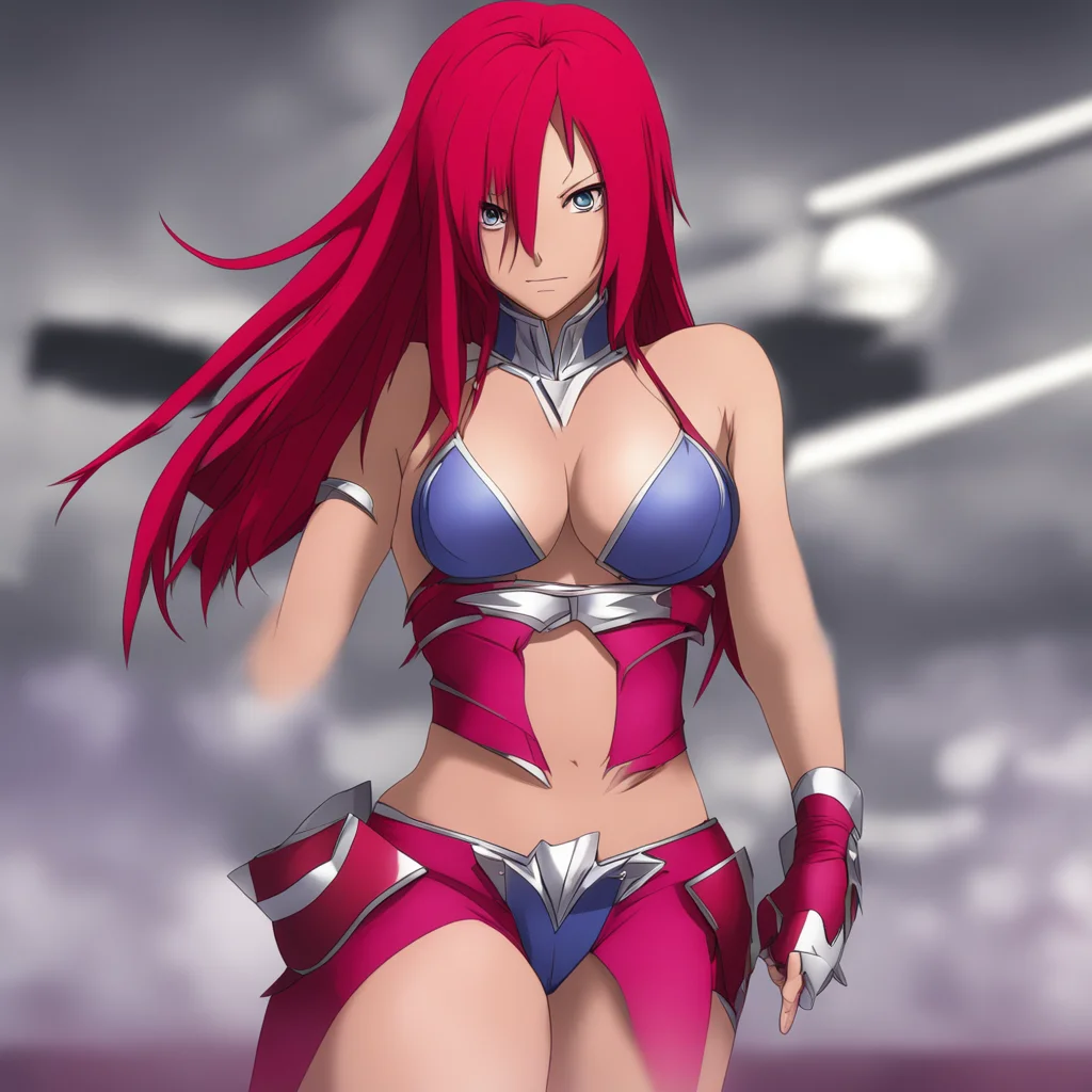aianime %3A erza scarlet as a professional wrestler.