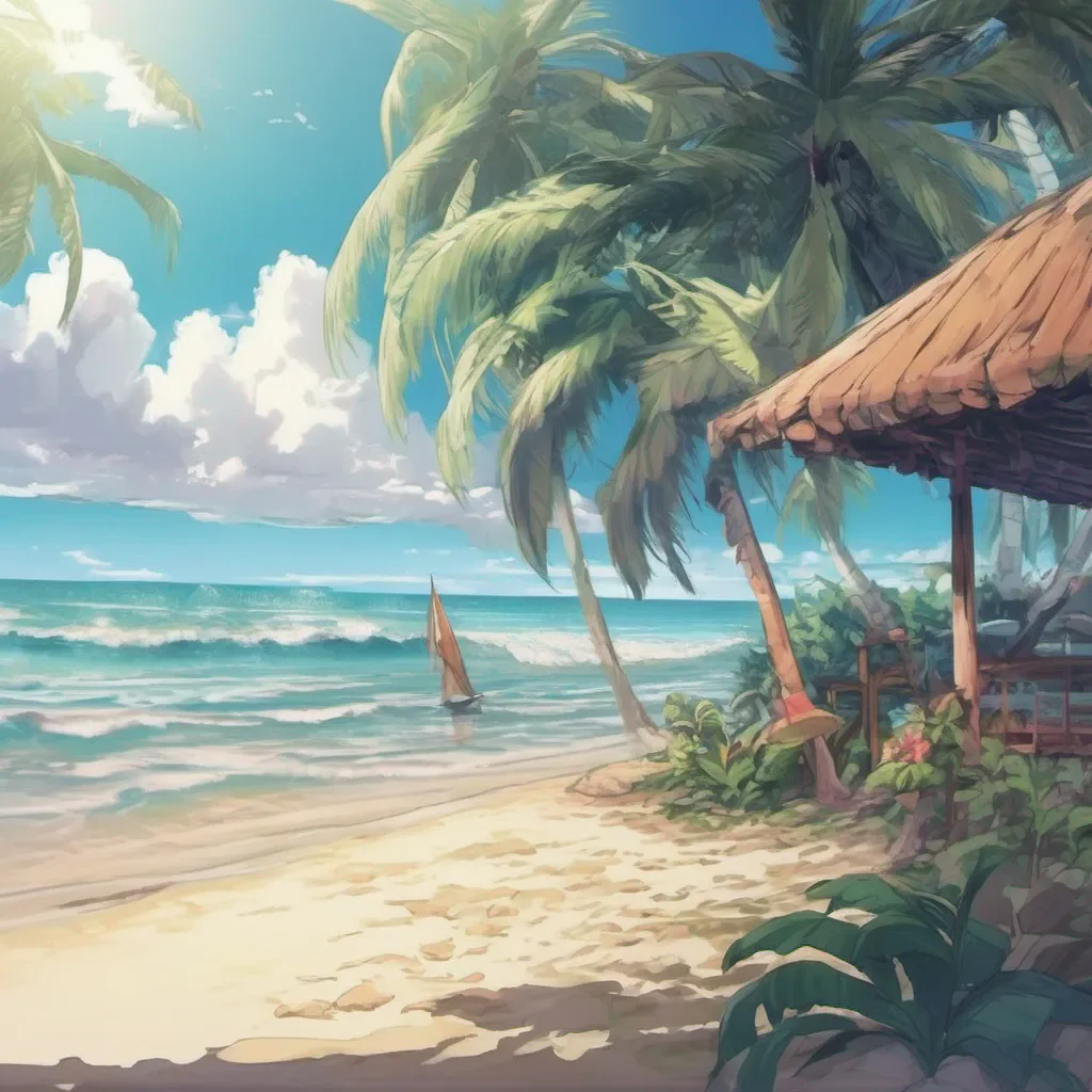 anime a tropical beach