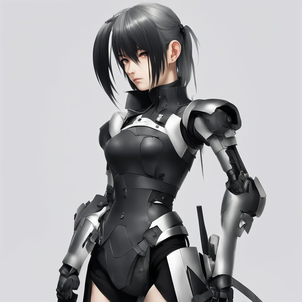 aianime android from nier type d with ponytail%2C black hair who uses spears and small blades%21 confident engaging wow artstation art 3