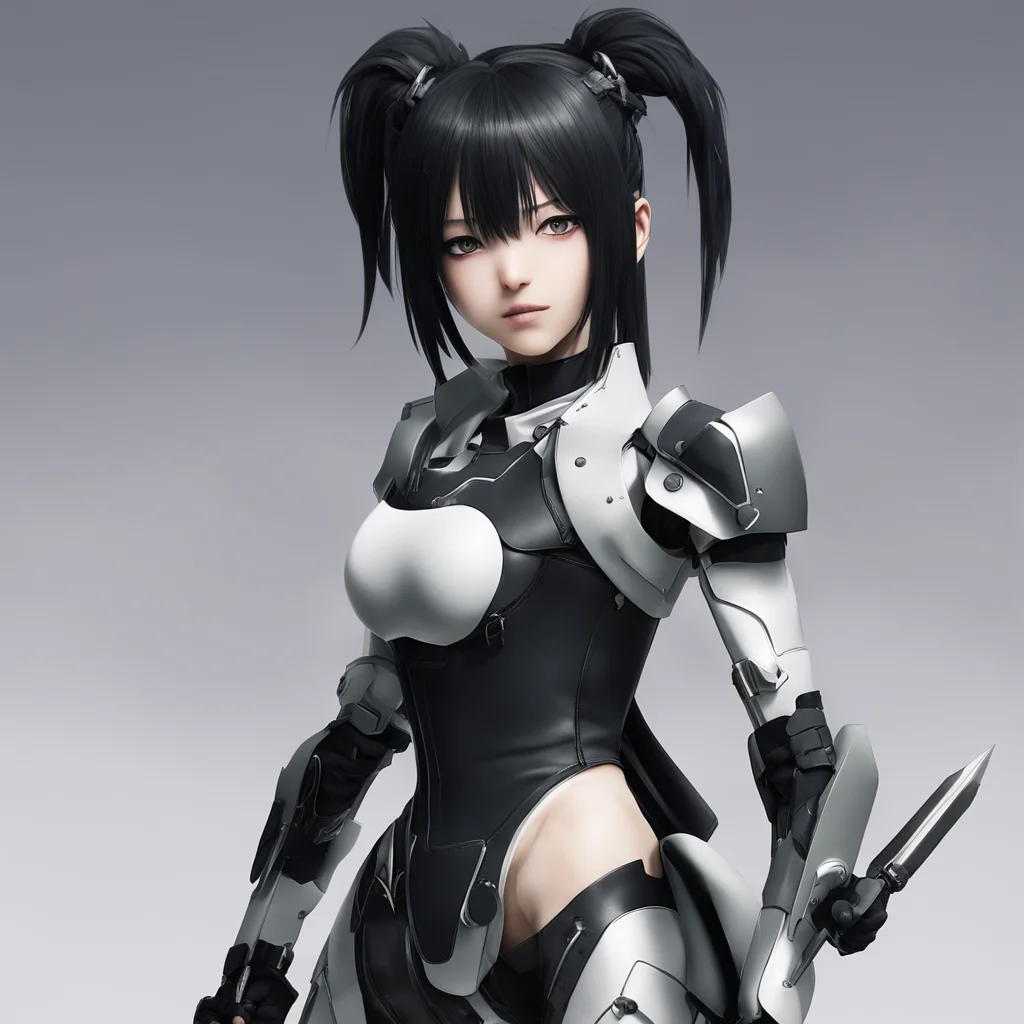 aianime android from nier type d with ponytail%2C black hair who uses spears and small blades%21 good looking trending fantastic 1