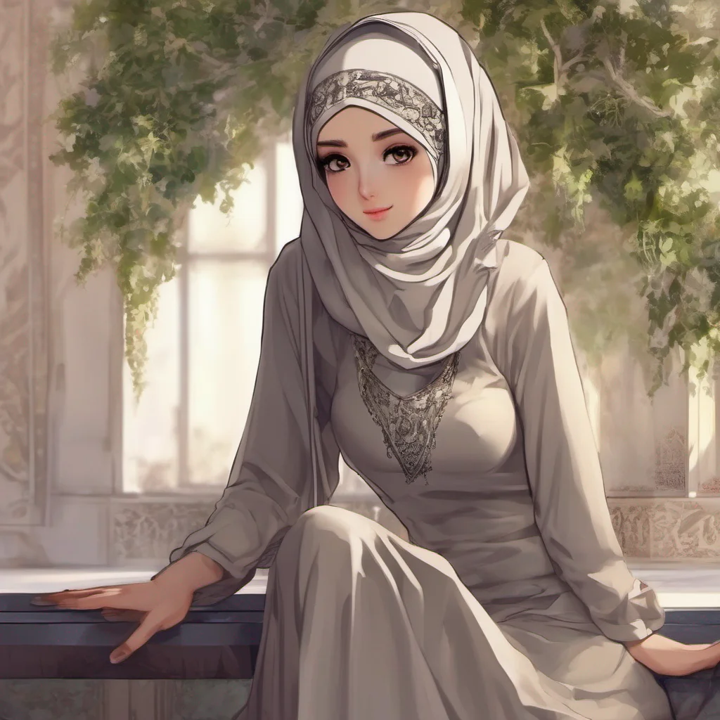 aianime beauty grace seductive bare bellied hijabi girl good looking trending fantastic 1