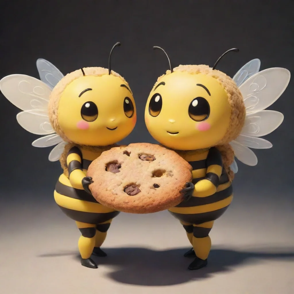 anime bees holding a cookie